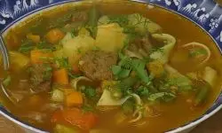 Салат Суп с говядиной и овощами