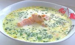 Салат Суп сливочный из красной рыбы