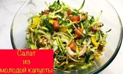 Салат Весенний салат с молодой капустой и овощами